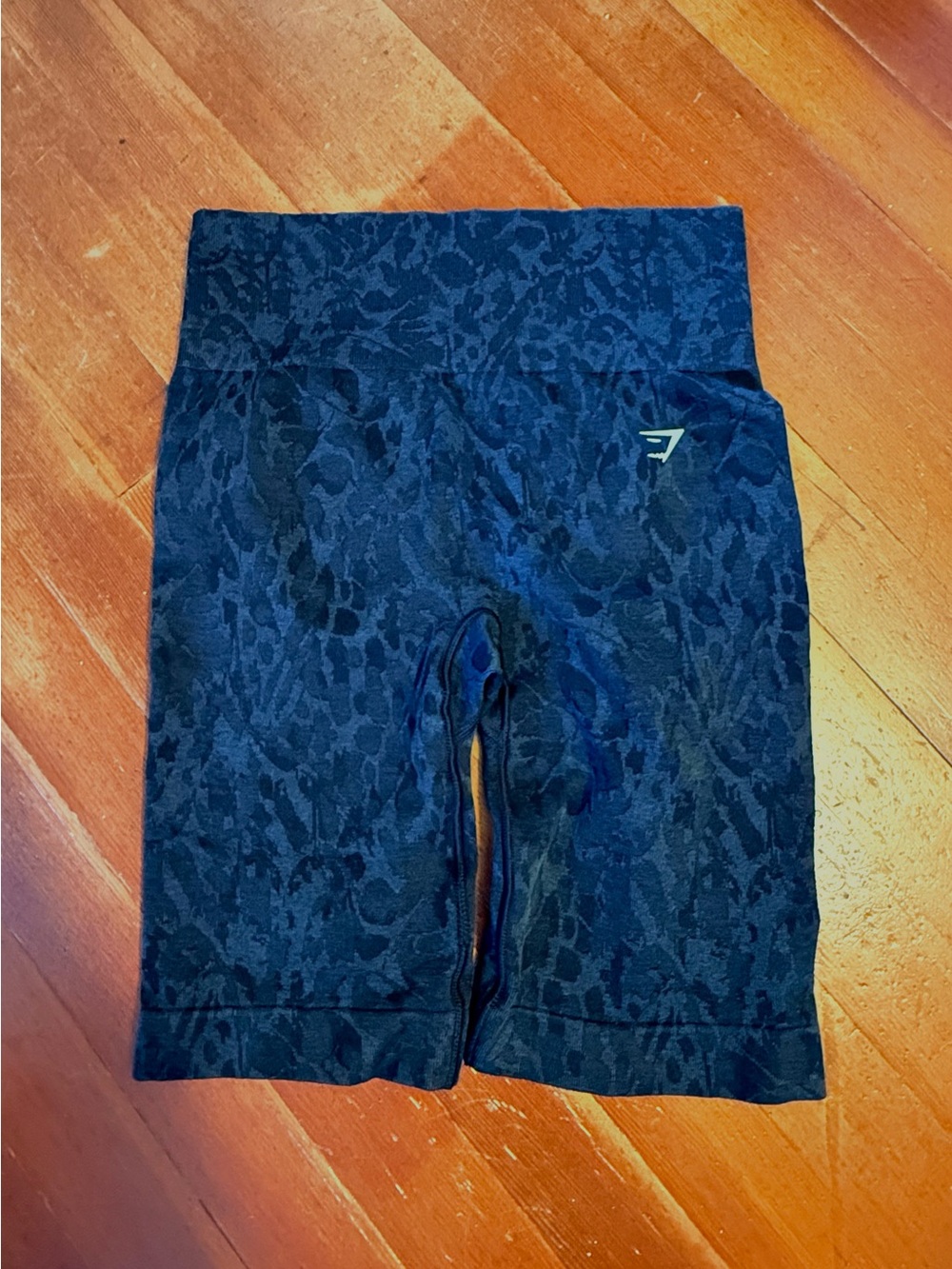 Gymshark Kids Dark Blue Patterned Bike Shorts